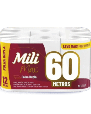 Papel Higiénico Mili Doble Hoja 12 Rollos 60 metros Neutro